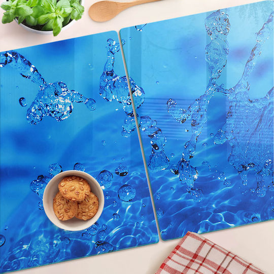 Tulup Schneidebretter Glas Blau 52x40cm 2 Stück