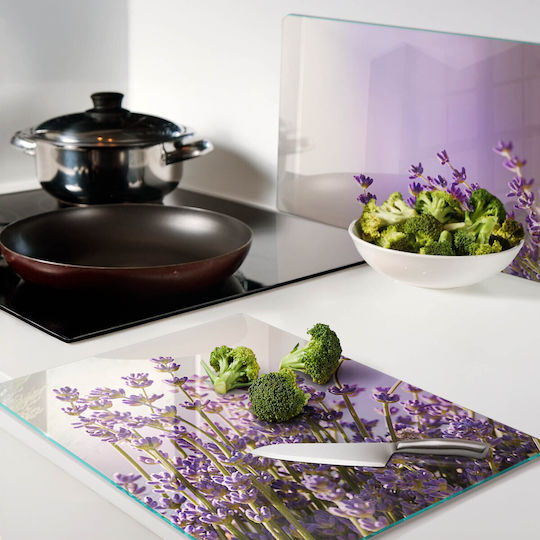 Tulup Schneidebrett Set Glas Lila 52x40cm 2 Stück