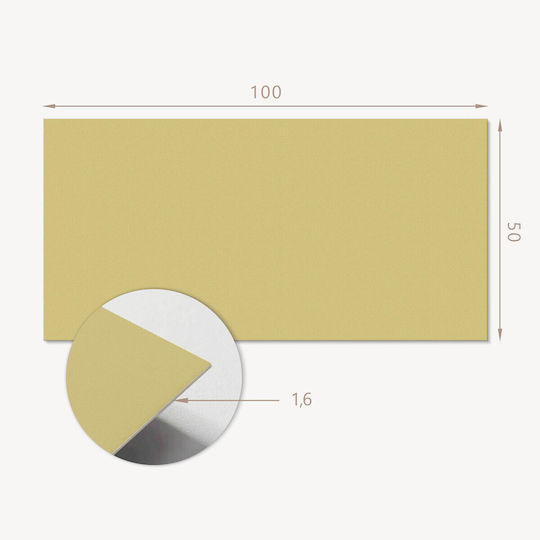 Wall Vinyl Panel Modern Interior Decoration 100x50 Cm Yellow