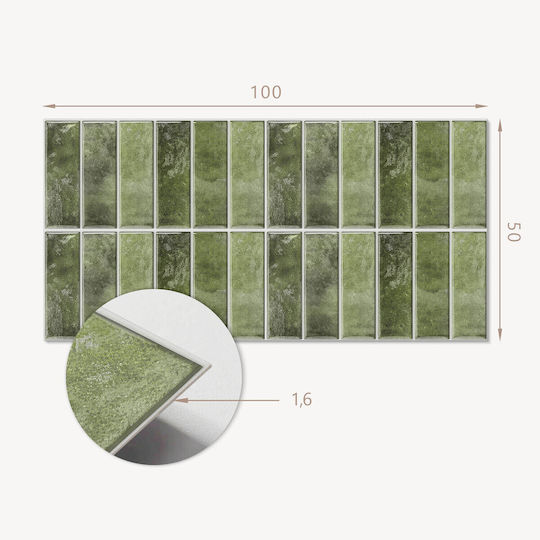 Decorative Vinyl Wall Panel Sticker Geometric Tile Design 100x50 Cm