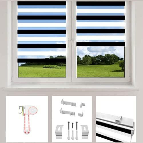 Eurohome Rollos Verdunkelung Weiß P40xH130cm