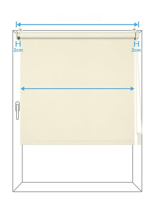 Eurohome Ρόλερ Σκίασης Ολικής Συσκότισης Μπεζ Π50xΥ160εκ.