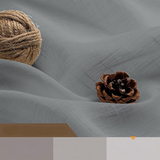 Cucraf Σετ Κουρτίνες με Τρουκς Γκρι 140x225εκ.