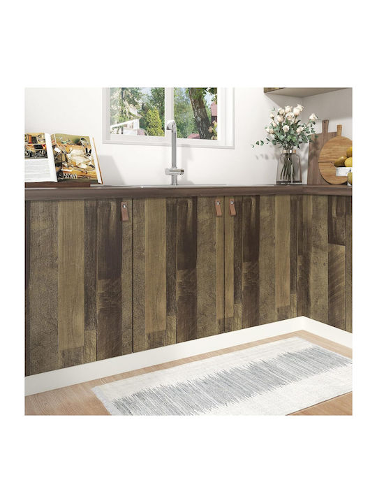 Tapet autoadeziv pentru mobilier cu efect de lemn rolă 40x800 cm maro