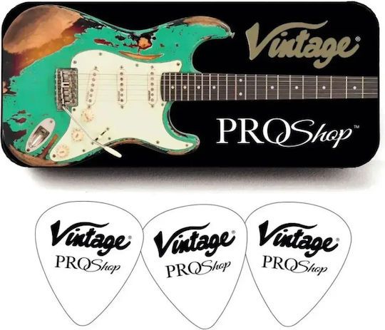 Vintage V100pu0011 Proshop Einzigartige Elektrische Gitarre Leicht Abgenutzt Magenta