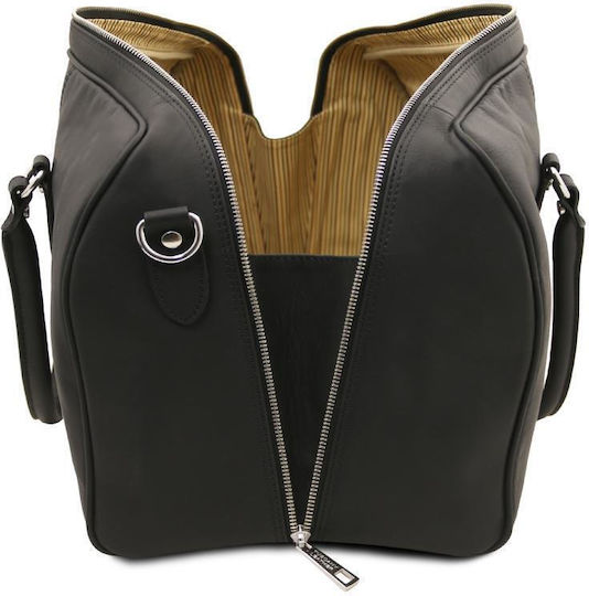 Tuscany Leather Σετ Σακ Βουαγιάζ Πλάτης Μαύρο από Δέρμα