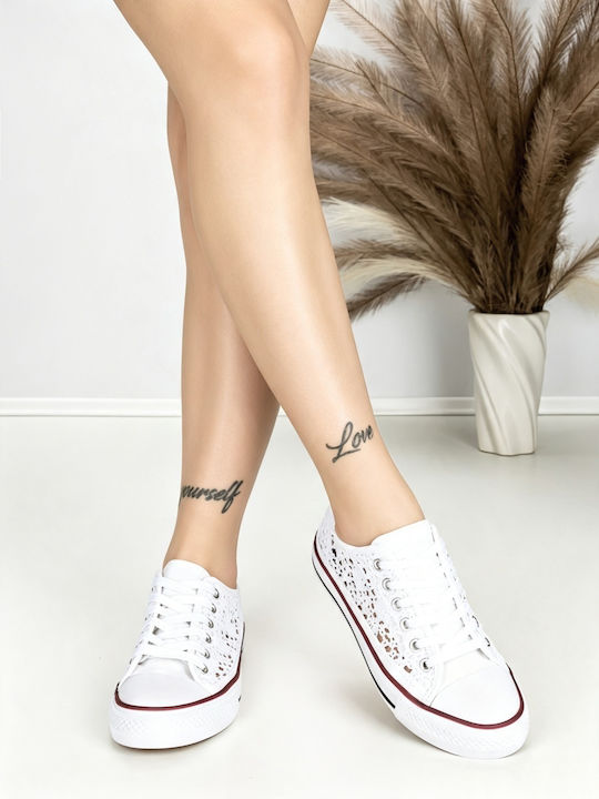 Adidași Flatforms Pentru Femei Albi