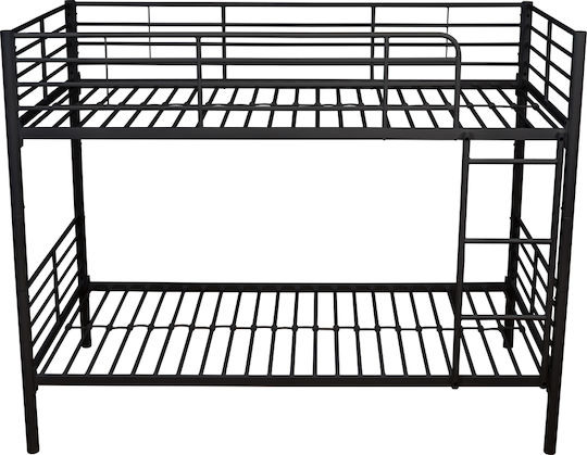 Pat Pentru Copii Cușetă Single Negru Pentru Saltea 90x190cm