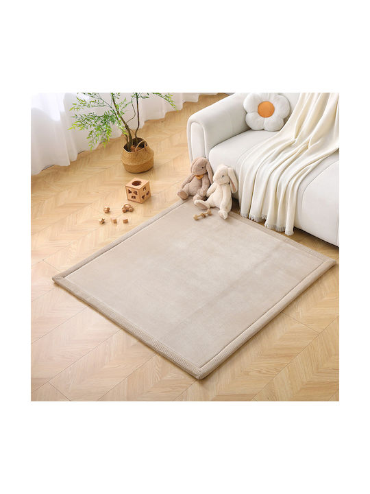 Hakuna Matte Handgefertigter Kinderteppich Beiges 127x127cm Dicke 25mm
