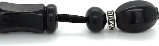 Kompologadiko Worry Beads with 21 Beads Made of Black Horn