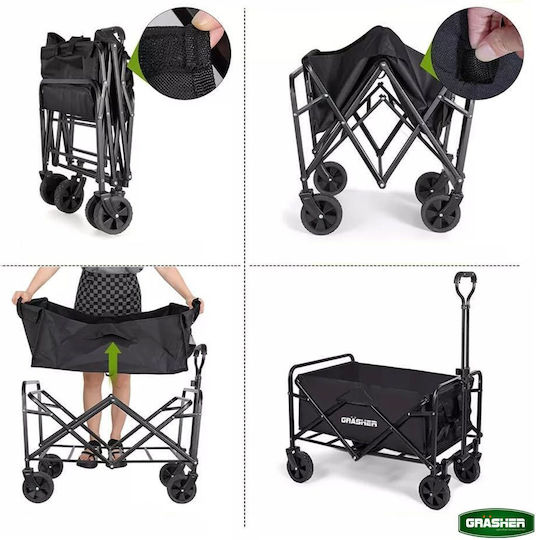 Zusammenklappbarer Gartenkarren Metallischer Vier-Rad 80lt