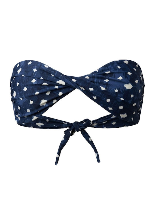 Sea Side Strapless Bikini Top Navy