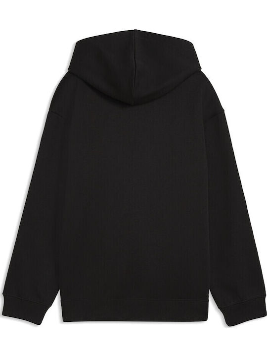 Kinder-Sweatshirt mit Kapuze und Taschen Schwarz Hoodie Fl