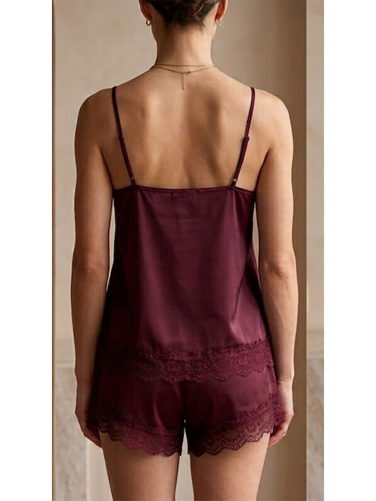 Jumelles Sommer Babydoll Burgunder