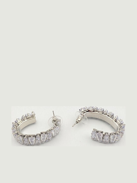 Grekas Earrings Hoops with Stones