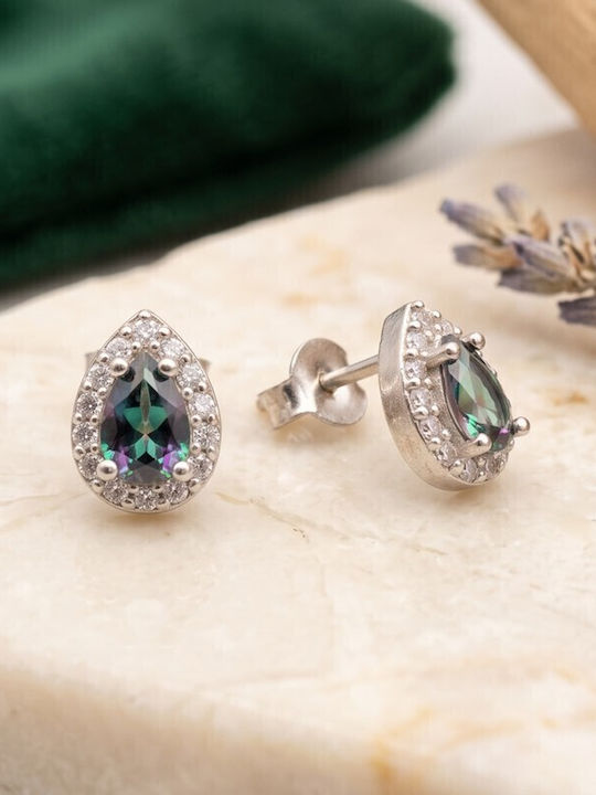 Grekas Silver Stud Earrings with Black Stones Grekas Silver Stud Earrings with Black Stones
