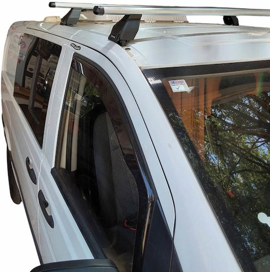 Menabo Autodachträger Bagażnik Menabo Tema Aluminium Silber Mercedes Vito W639 2003–2014 2 Stücke Bmvitow639.01
