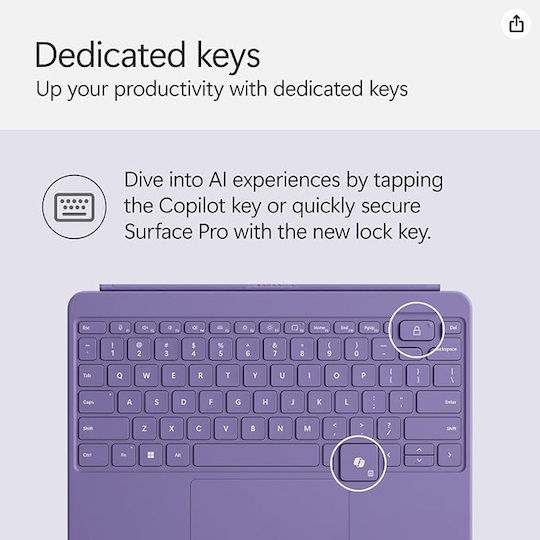 Microsoft Surface Pro Keyboard Cover Tastatură cu touchpad pentru tabletă Engleză SUA Violet