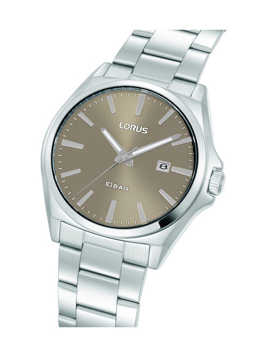Lorus Sportliche Herrenuhren mit Batterie und Silber Metall-Armband