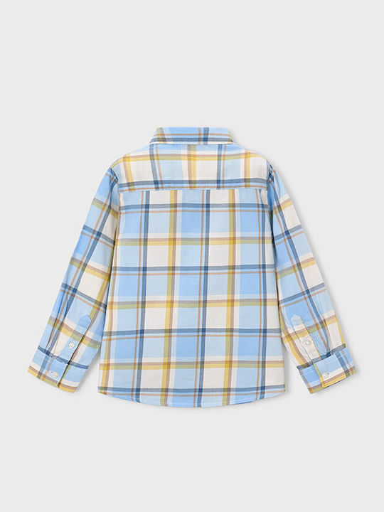 Kinderhemd Langärmelig Blau Mit Muster