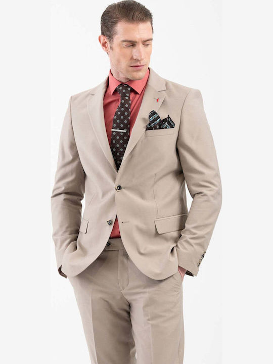 Men's Suit with Slim Fit Beige