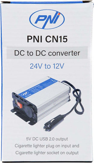 Pni Cn15 Voltage Converter 24V 12V 180W 15A Usb Port