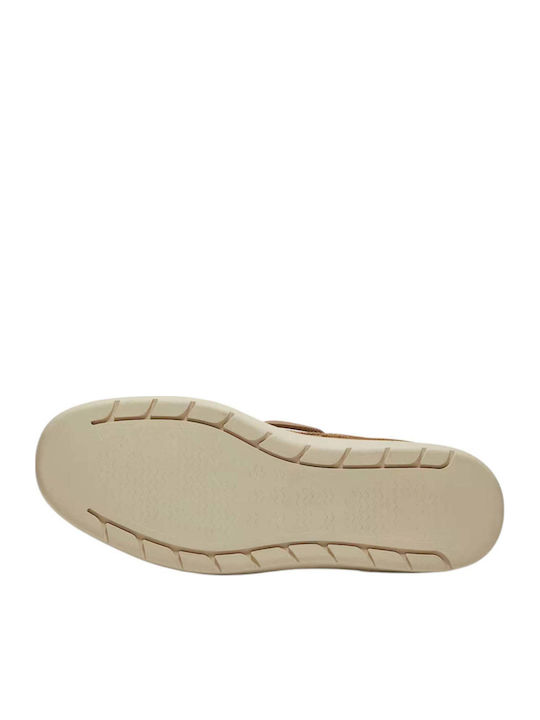Damen Mokassins aus Leder in Beige Farbe