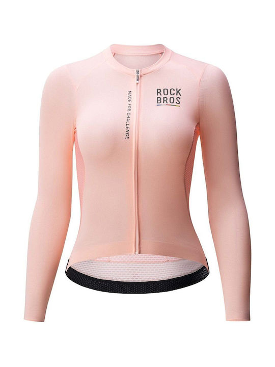 Rockbros Γυναικεία Μακρυμάνικη Μπλούζα Road Bike Ροζ