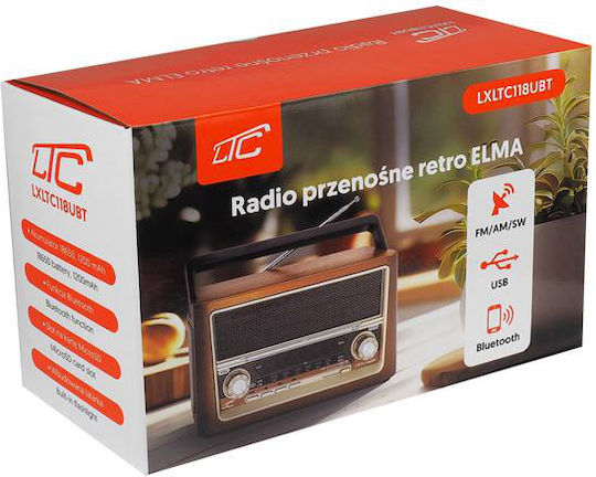 LTC Audio LTC118UBT Retro Portable Radio with Bluetooth and USB Black