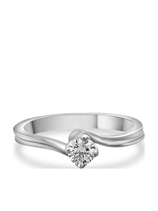Diamond Jools Einzelner Stein aus Weißgold 18K mit Diamant