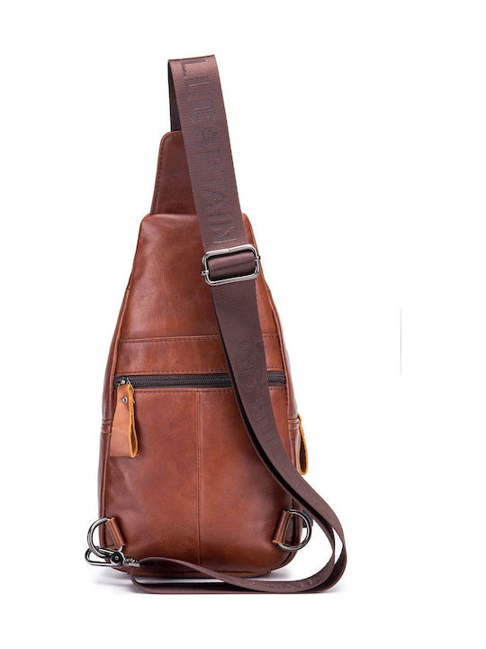 Leder Herren Tasche Schulter Crossbody Braun