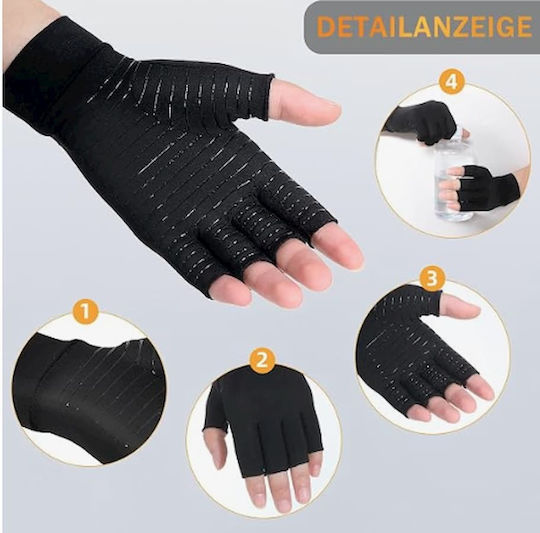 Donfri Osteoarthritis Handschuh Massage für die Hände Schwarz
