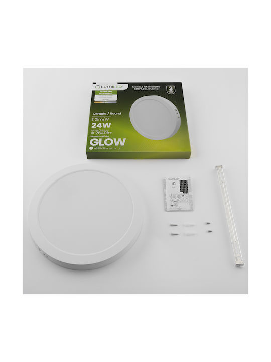 Wall Ceiling Light LED 24W Round 4000K Glow White Lumiled