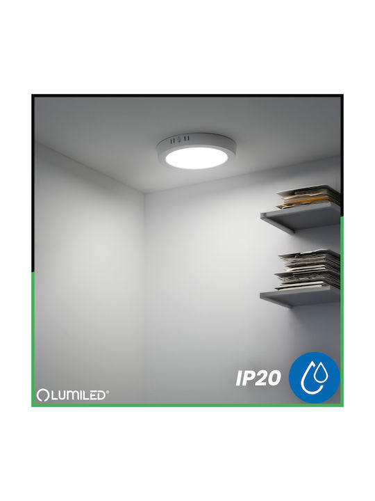 Wall Ceiling Light LED 24W Round 4000K Glow White Lumiled