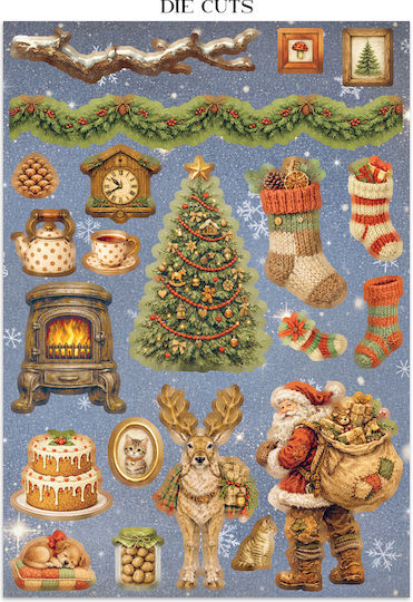 Junk Journal Autocolante Decupaje Fundaluri Silent Night