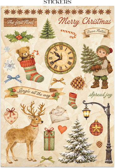 Junk Journal Autocolante Decupaje Fundaluri Silent Night