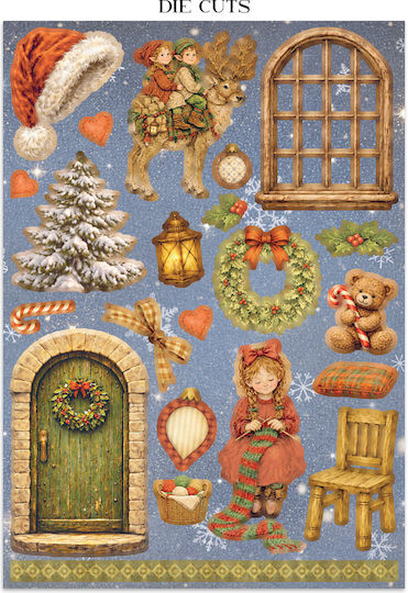 Junk Journal Autocolante Decupaje Fundaluri Silent Night