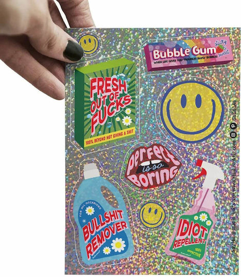 Vinyl Glitter Sticker Sheet 14.8 X 10.5 Cm