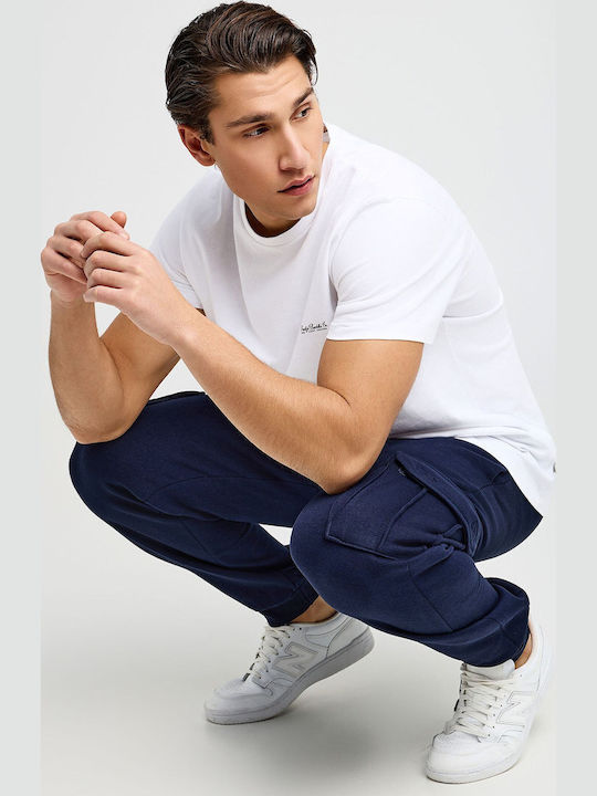 Pantaloni de Trening Cargo cu Elastic Albastru Marin