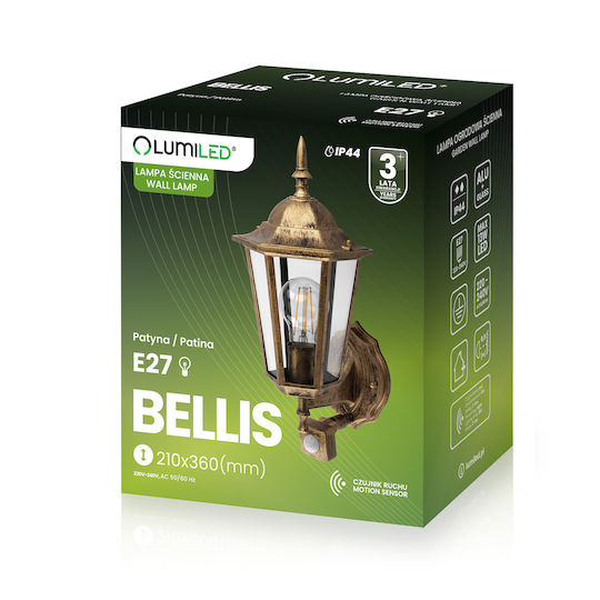 Bellis Lumiled Iluminat Exterior Montat Pe Perete Led E27 Cu Senzor De Mișcare