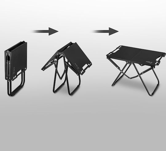 Nils Τραπέζι για Camping Πτυσσόμενο σε Βαλιτσάκι 57.5x40x36cm Μαύρο