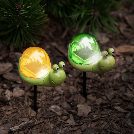 Solarleuchte Schneckenlampe Dekorative Gartenbeleuchtung Pfahl Weiß Licht