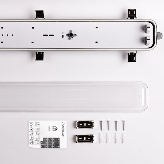Лампа С Вграден LED Водоустойчива Устойчива На Прах 120см 2x T8 G13 Ip65 Осветена