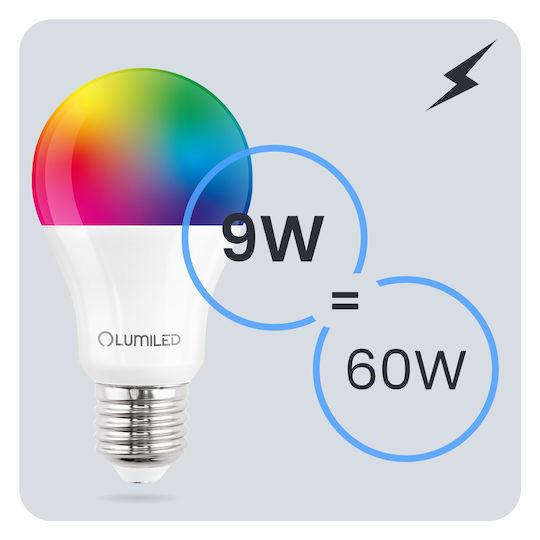 Lumiled Умни LED Лампи 9W за Цокъл E27 и Форма A60 Топло Бяло 806lm 3бр