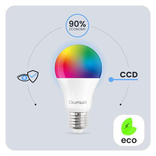 Lumiled Умни LED Лампи 9W за Цокъл E27 и Форма A60 Топло Бяло 806lm 3бр