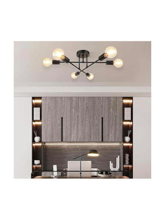 Lightplanet Plafonieră de Tavan Neagră cu Soclu E27