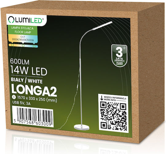 Lumiled Lampadar LED cu lumină albă reglabilă Alb