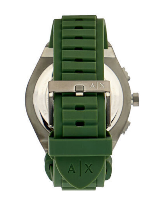 Armani Exchange Damenuhr Batterie mit grünem Gummiarmband