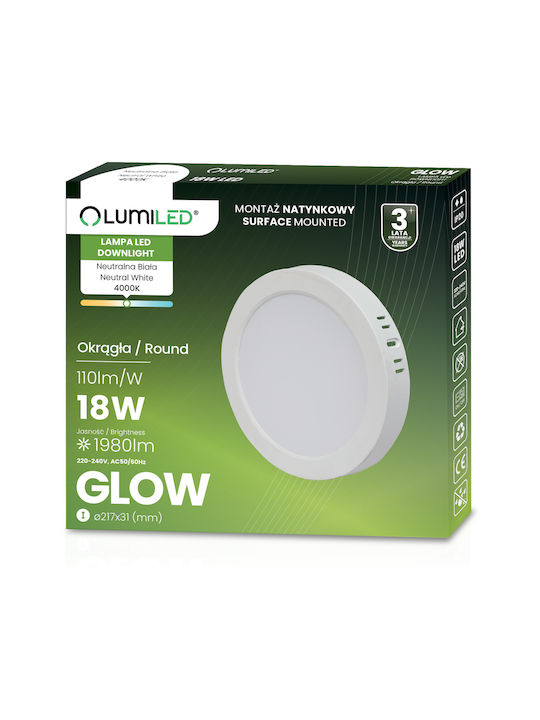 Lumiled Πλαφονιέρα Οροφής Λευκή με Ενσωματωμένο LED