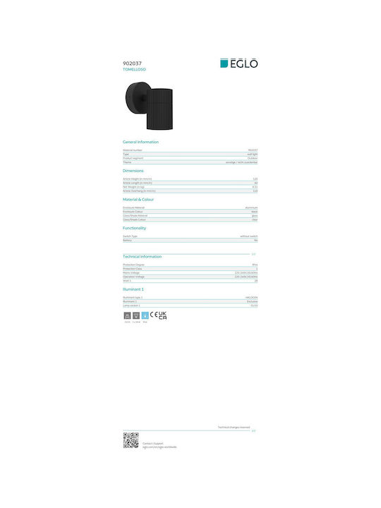 Eglo Wall-Mounted Outdoor Light GU10 6x11x12εκ.